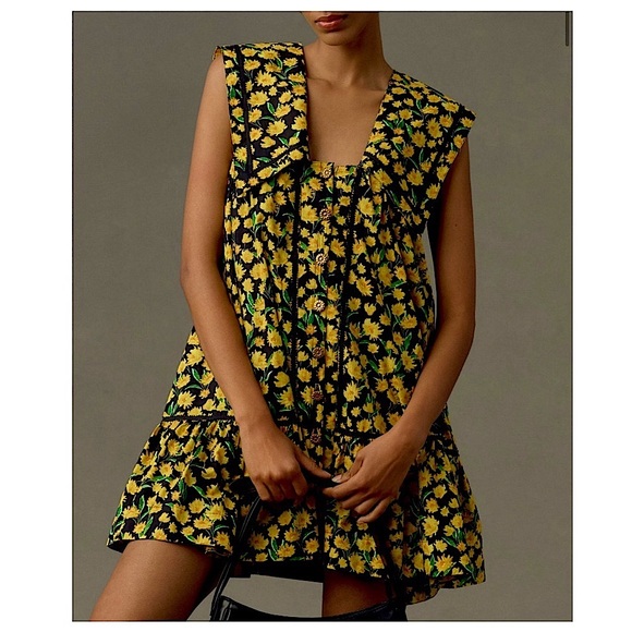 Anthropologie / Maeve Poplin Sunflower Babydoll Dress - Picture 2 of 15